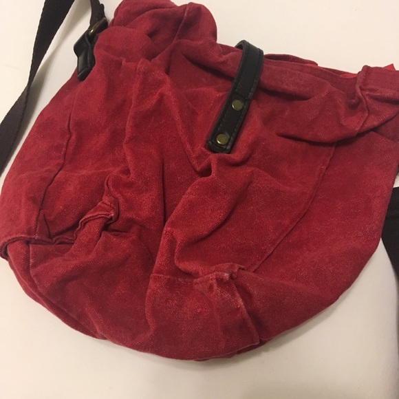 Gouache Red Canvass Crossbody Bag - Picture 4 of 6